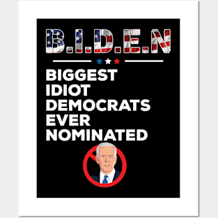 anti BIDEN Pro USA flag Posters and Art